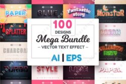 Bundle 100 Vector Text Effects