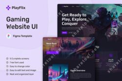 PlayFlix - Gaming Website UI Figma Template