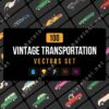 100 Vintage transport icons