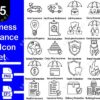 Business Insurance Line Icon Set