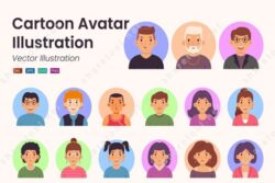 Cartoon Avatar Illustration Set