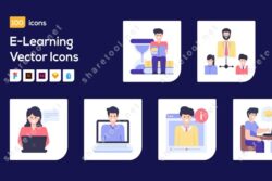 E-Learning Character Vector Icons