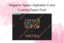 Negative Space Alphabet Color Cutting Paper Font