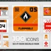 100 Sci Fi Sign Decals Icons Pack