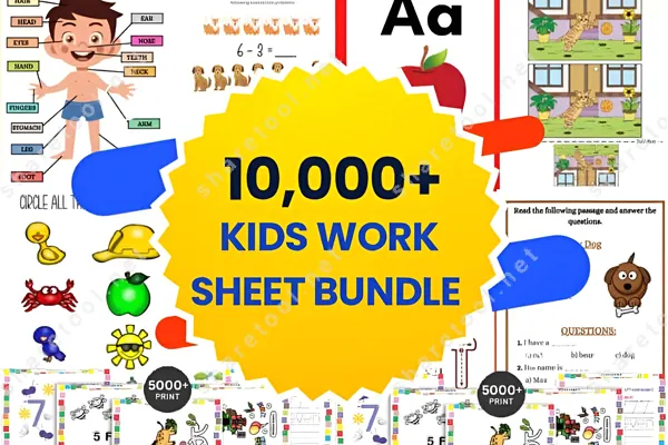 10,000+ Kids Worksheet Bundle