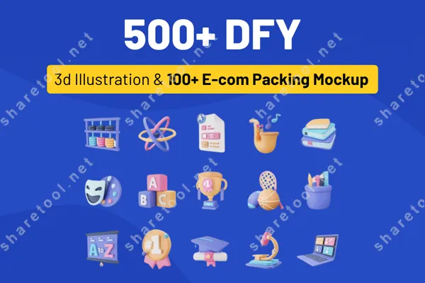 500+ Premium 3D Illustration & 100+ Ecom Packaging Mockup
