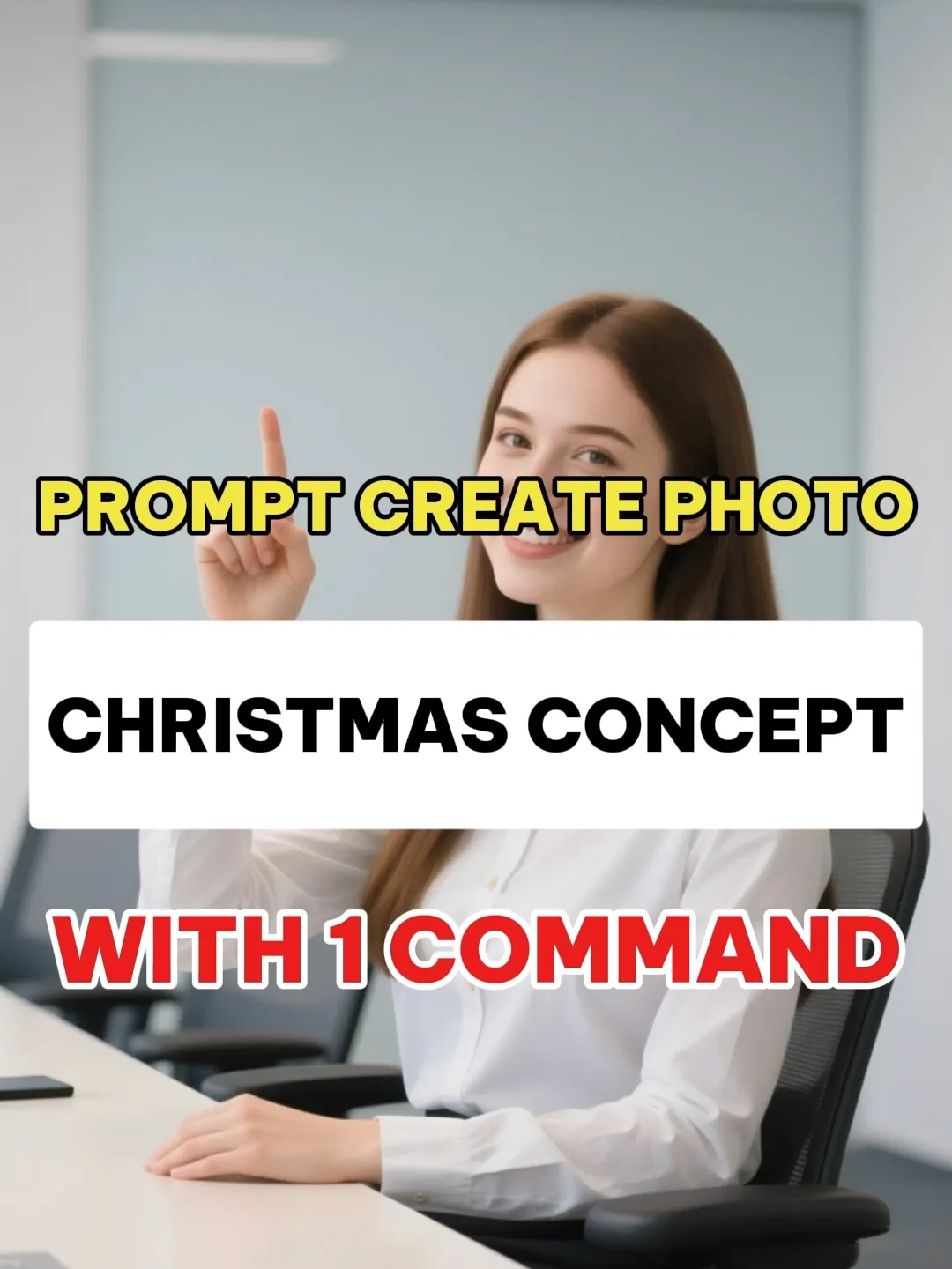 Prompt create photo christmas concept with 1 free command using AI